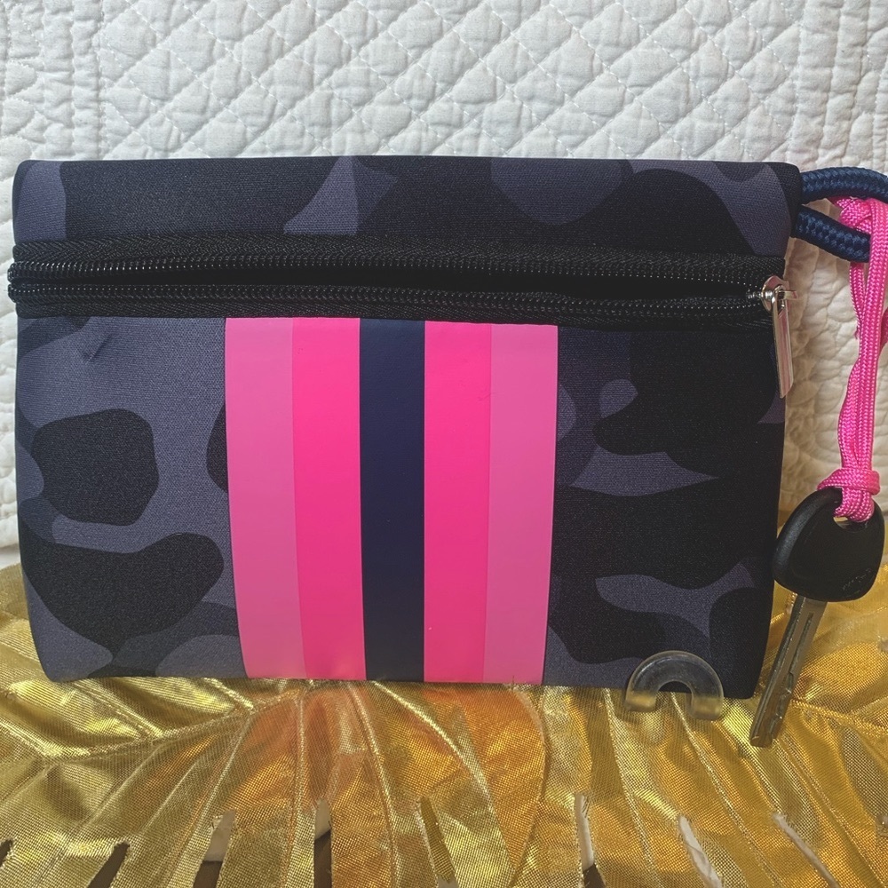 HYBRID MINI ( 2 ) navy blue Camo neoprene zip pouch / travel wallet / coin purse